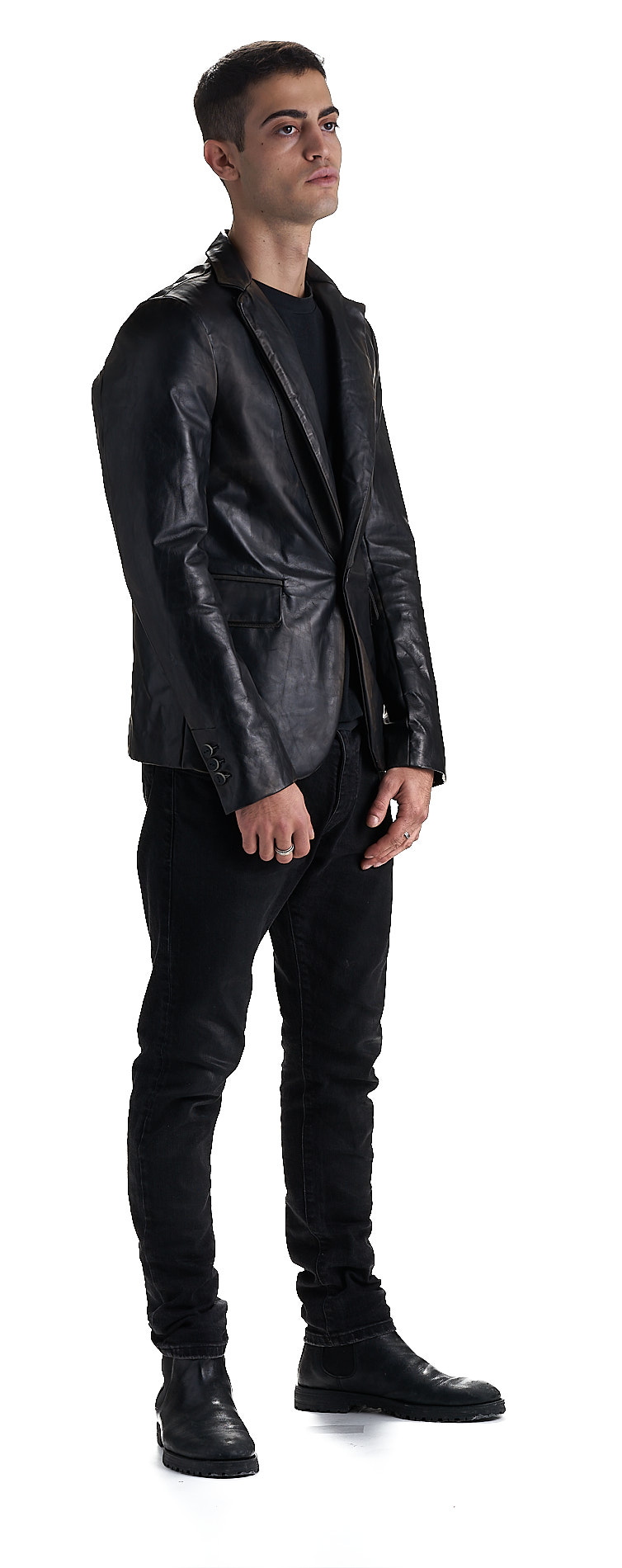 DANIELE BASTA LEATHER AND SILVER JACKET 